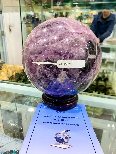 Quả Cầu Đá Fluorite (Ngọc Lục Bảo Nam Phi) Tự Nhiên Cao Cấp - 1601017