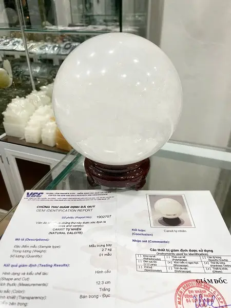 Cầu Đá White Calcite Tự Nhiên Cao Cấp - 1902707