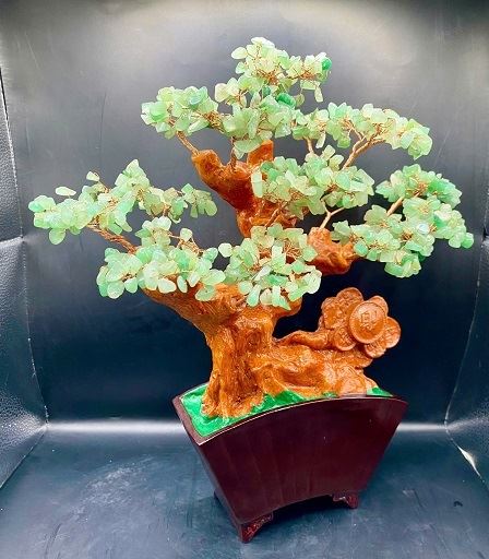 Cây Tài Lộc Đá Thạch Anh Xanh Tự Nhiên - TLX1980