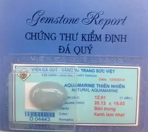 Mặt Đá Aquamarine Tự Nhiên Cao Cấp - D04443