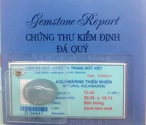 Mặt Đá Aquamarine Tự Nhiên Cao Cấp - D04441