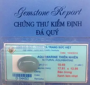 Đá Aquamarine Ngọc Xanh Biển Tự Nhiên Cao Cấp - D04450