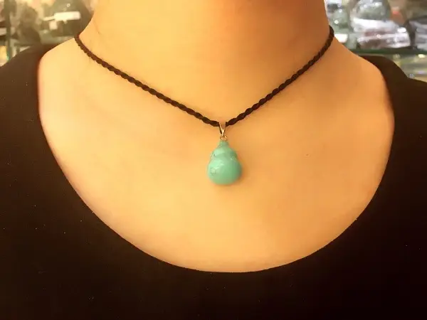 Mặt Dây Chuyền Hồ Lô Ngọc Lam (Turquoise) Tự Nhiên - HLNL199