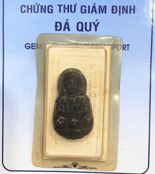 Mặt Phật Bà Quan Âm Đá Obsidian Đen Tự Nhiên - 155712