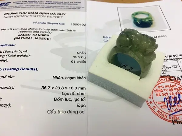 Nhẫn Tỳ Hưu Ngọc Phỉ Thúy Tự Nhiên - 1600492