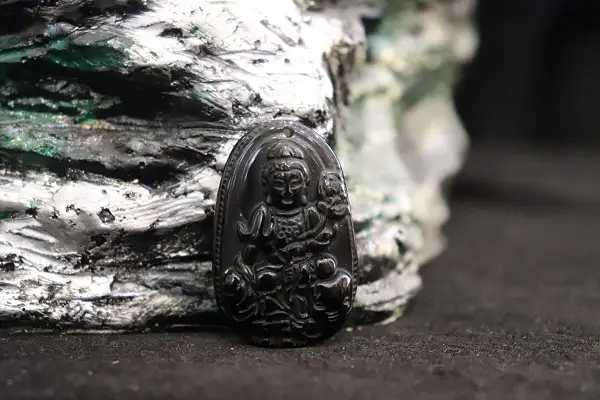 Phật Bản Mệnh (Tuổi Thìn, Tuổi Tỵ) - Phổ Hiền Bồ Tát Đá Núi Lửa Obsidian Đen - PHOD250