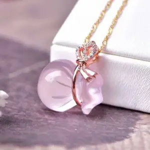 Mặt Túi Tiền Đá Thạch Anh Hồng Tài Lộc - TTH680