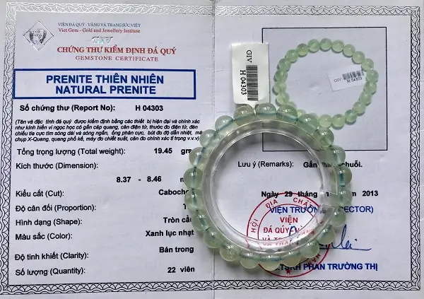 Vòng Đá Prenite Tự Nhiên - H04303