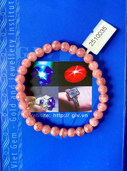 Vòng Đá Đào Hoa Rhodochrosite Tự Nhiên Cao Cấp - 2510035